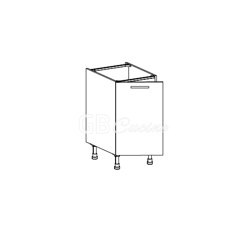 Meuble Bas,  1 porte charnières à gauche, 1 étagère