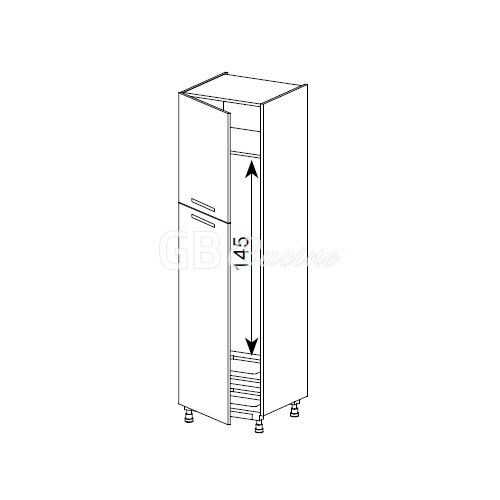 Meuble Colonne, réfrigérateur,  2 portes charnières à gauche, 1 étagère