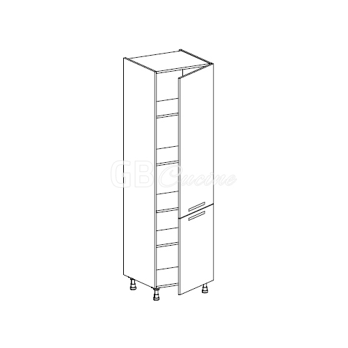 Meuble Colonne  rangement,  2 portes charnières à droite, 4 étagères