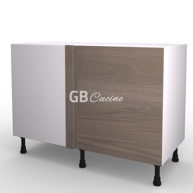 Meuble Bas angle gauche,  1 porte de 60  charnières à gauche, 1 étagère