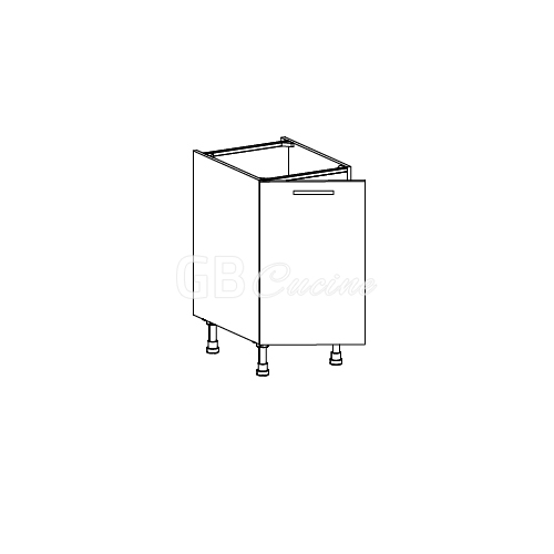 Meuble Bas,  1 porte charnières à gauche, 1 étagère