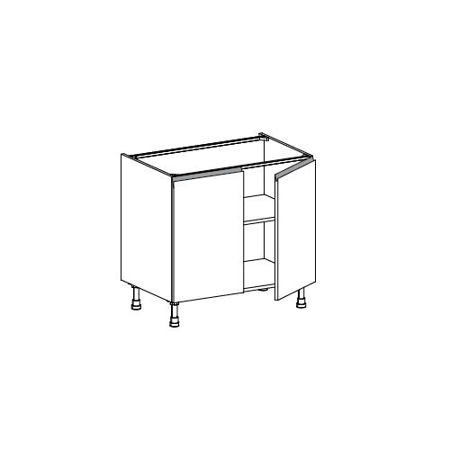 Meuble Bas,  2 portes, 1 étagère