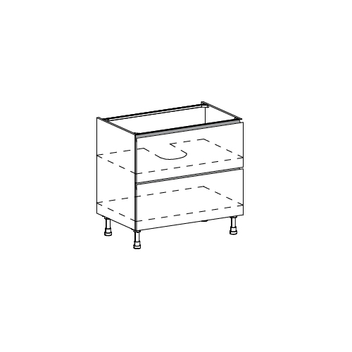 Meuble Bas sous evier,  2 coffres
