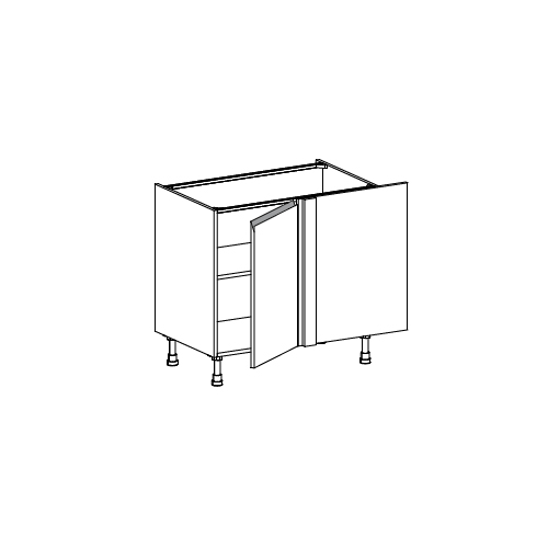 Meuble Bas sous evier angle droit,  1 porte de 45  charnières à droite