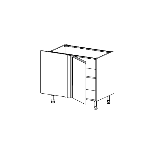 Meuble Bas sous evier angle gauche,  1 porte de 45  charnières à gauche
