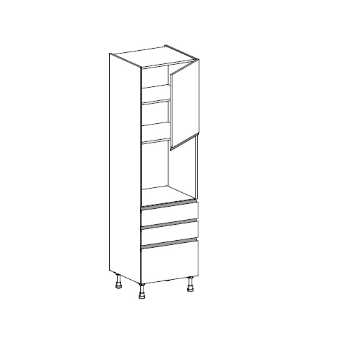 Meuble Colonne four simple,  1 porte charnières à droite 2 tiroirs 1 coffre, 1 étagère