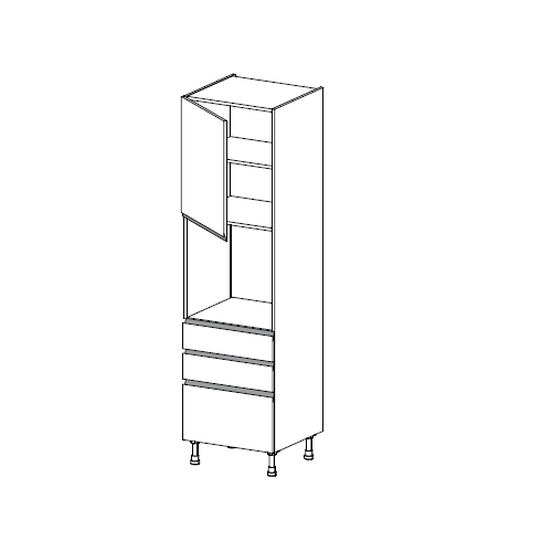 Meuble Colonne four simple,  1 porte charnières à gauche 2 tiroirs 1 coffre, 1 étagère