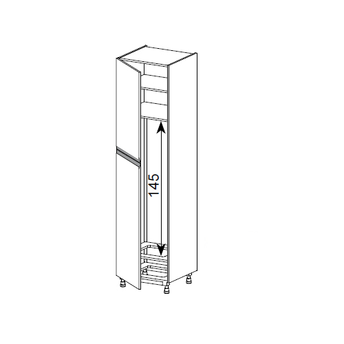 Meuble Colonne, réfrigérateur,  2 portes charnières à gauche, 1 étagère