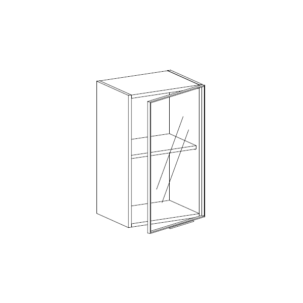 Meuble Haut,  1 porte charnières à gauche, 1 étagère