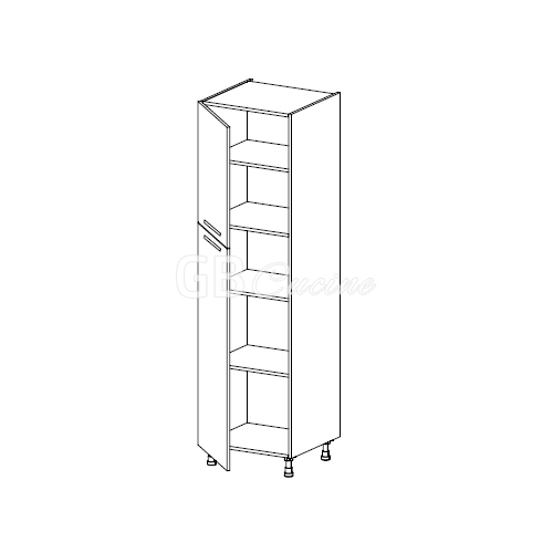 Meuble Colonne  rangement,  2 portes charnières à gauche, 4 étagères