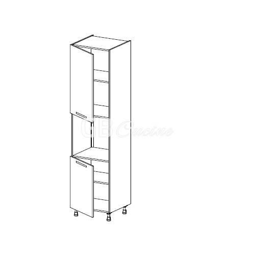 Meuble Colonne four simple,  2 portes charnières à gauche, 2 étagères