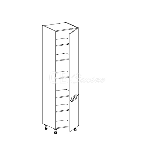 ADA 2 meuble colonne rangement, 2 portes charnières à droite, 5 étagères  L60xH240xP58 - GBCUCINE