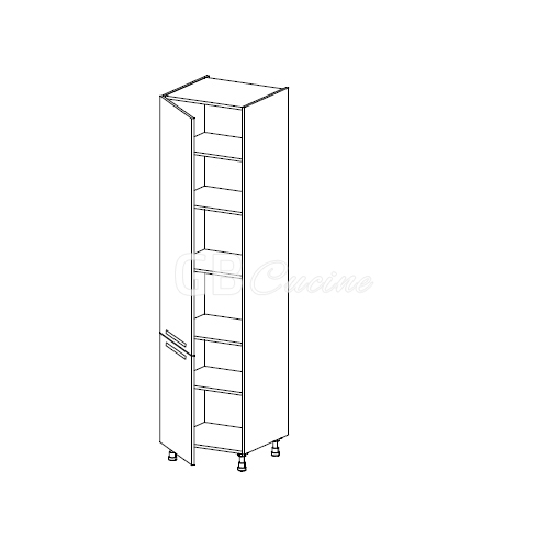 Meuble Colonne  rangement,  2 portes charnières à gauche, 5 étagères