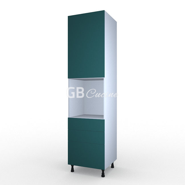 Meuble Colonne four simple,  1 porte charnières à gauche 2 tiroirs 1 coffre, 1 étagère