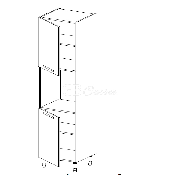 Meuble Colonne four simple,  2 portes charnières à gauche, 2 étagères