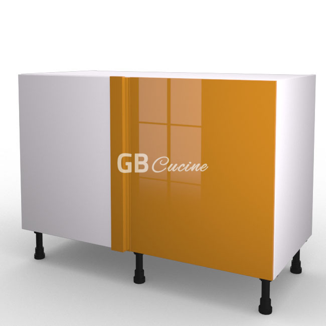 Meuble Bas angle gauche,  1 porte de 60  charnières à gauche, 1 étagère
