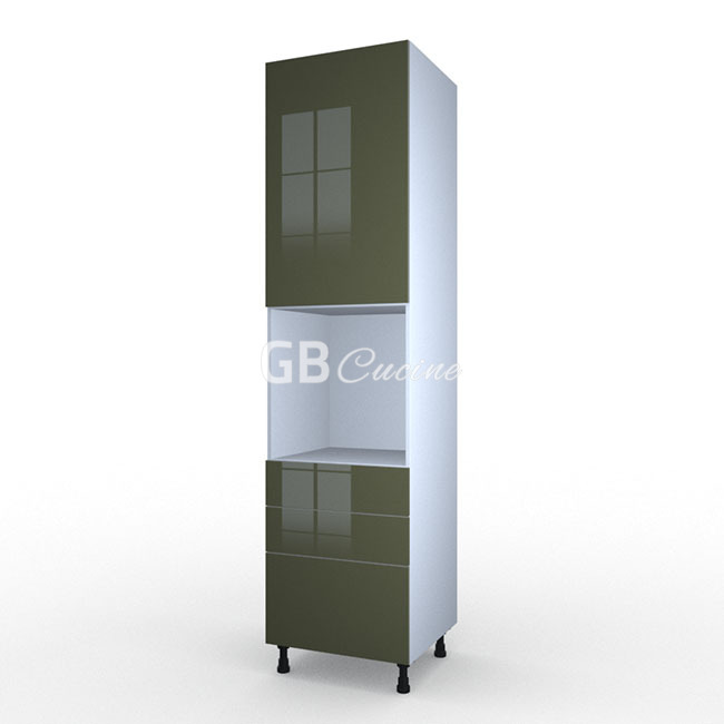 Meuble Colonne four simple,  1 porte charnières à droite 2 tiroirs 1 coffre, 1 étagère