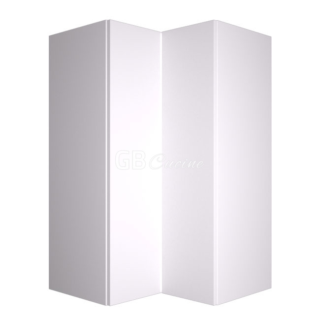 Meuble Haut angle gauche,  2 portes charnières à gauche, 2 étagères