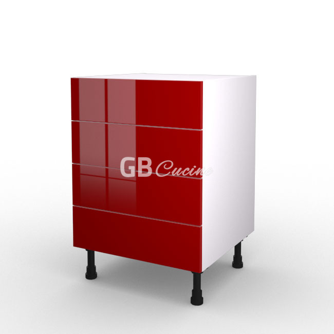 Meuble Bas, plaque de cuisson,  4 tiroirs