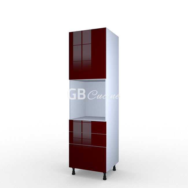 Meuble Colonne four simple,  1 porte charnières à droite 2 tiroirs 1 coffre, 1 étagère