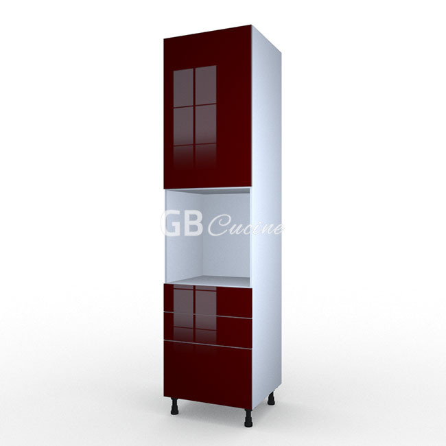 Meuble Colonne four simple,  1 porte charnières à droite 2 tiroirs 1 coffre, 1 étagère