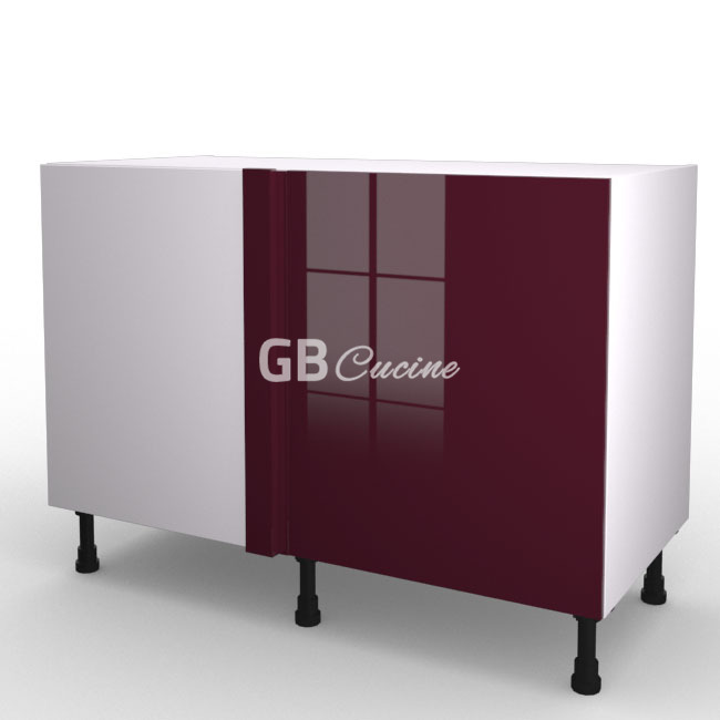 Meuble Bas angle gauche,  1 porte de 60  charnières à gauche, 1 étagère