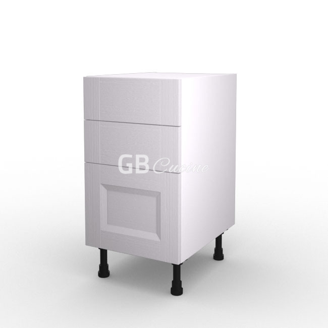 Bianco Alaska Meuble Bas 2 Tiroirs 1 Coffre L45xh84xp58 Gbcucine