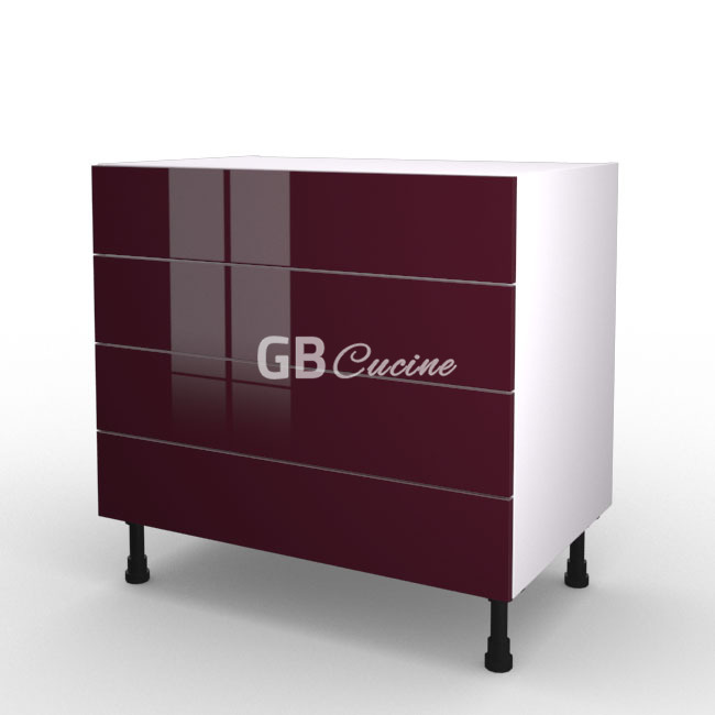 Meuble Bas, plaque de cuisson,  4 tiroirs
