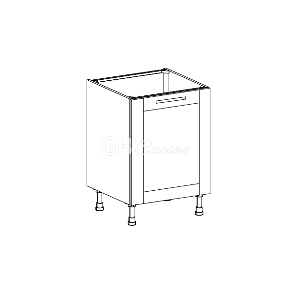 Meuble Bas sous evier,  1 porte charnières à gauche