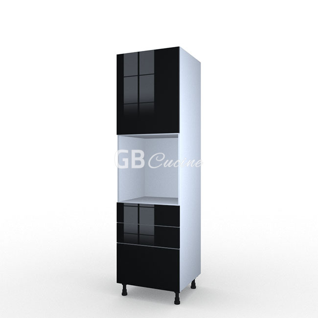 Meuble Colonne four simple,  1 porte charnières à droite 2 tiroirs 1 coffre, 1 étagère
