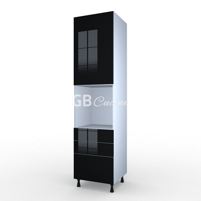 Meuble Colonne four simple,  1 porte charnières à droite 2 tiroirs 1 coffre, 1 étagère