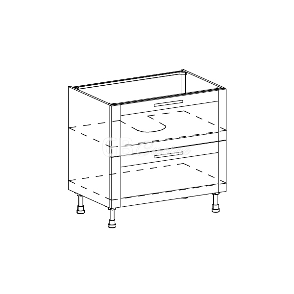 Meuble Bas sous evier,  2 coffres