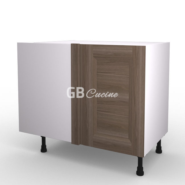Meuble Bas angle gauche,  1 porte de 45  charnières à gauche, 1 étagère