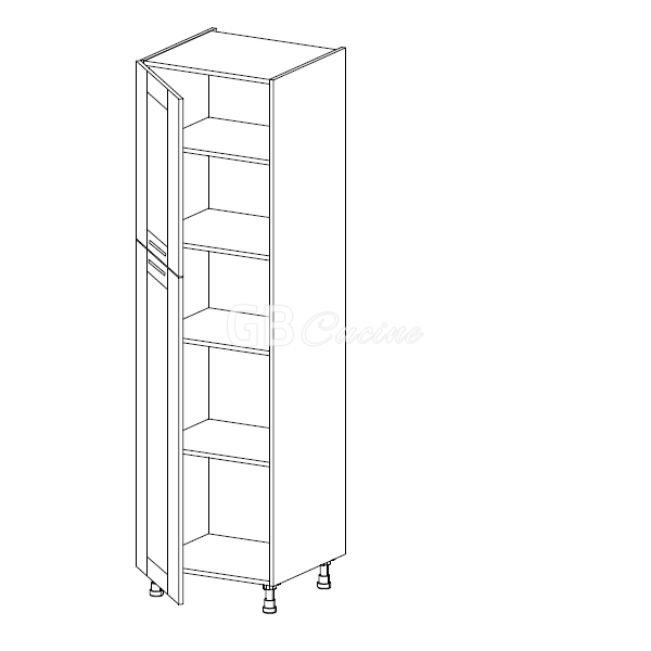 Meuble Colonne  rangement,  2 portes charnières à gauche, 5 étagères