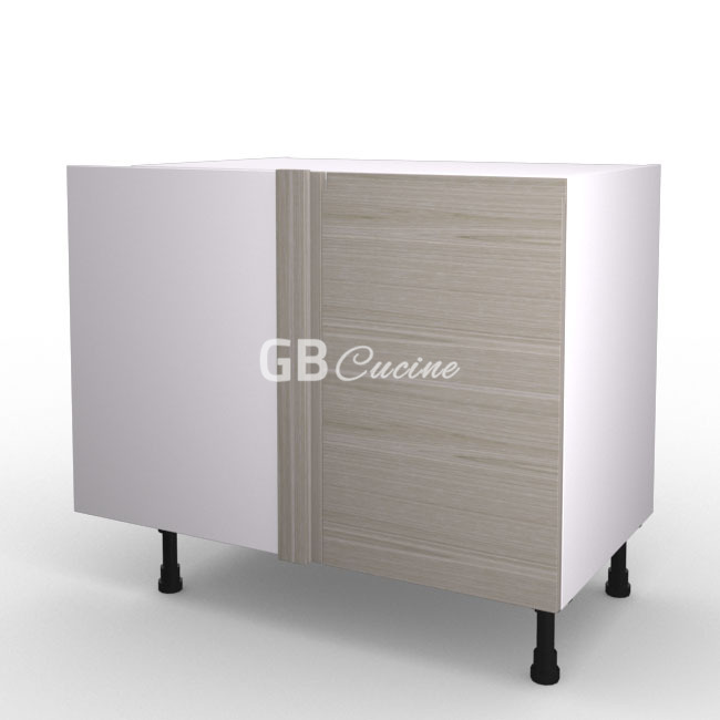 Meuble Bas angle gauche,  1 porte de 45  charnières à gauche, 1 étagère