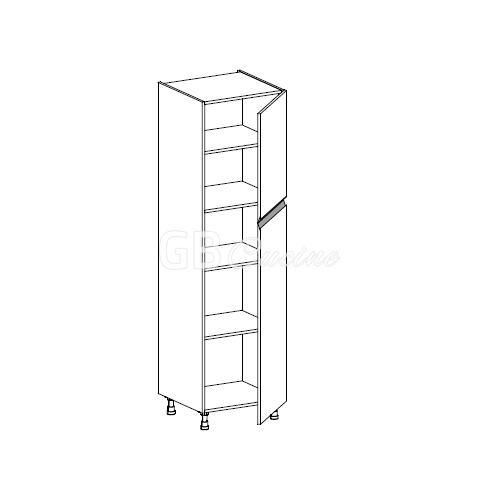 Meuble Colonne  rangement,  2 portes charnières à droite, 4 étagères