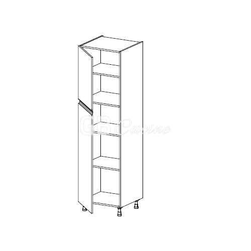 Meuble Colonne  rangement,  2 portes charnières à gauche, 4 étagères