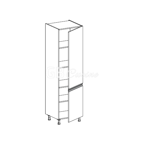 Meuble Colonne  rangement,  2 portes charnières à droite, 4 étagères