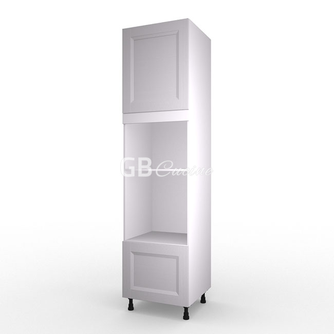 Bianco Alaska Meuble Colonne Four Micro Onde 2 Portes Charnieres
