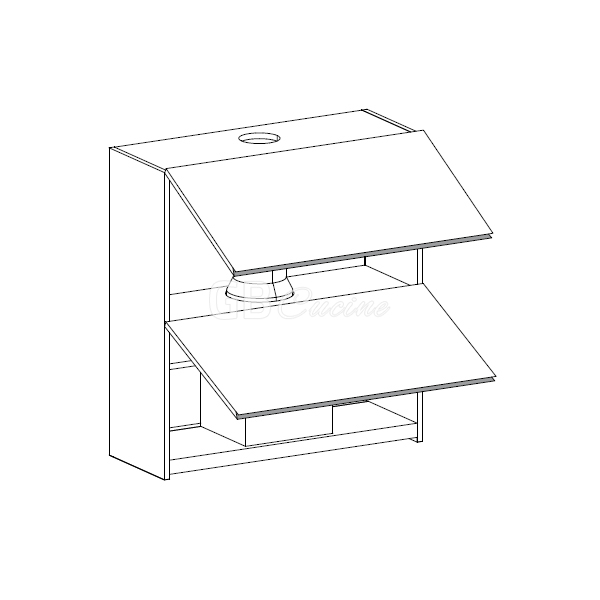 Meuble Haut  hotte à intégrer,  2 portes à rabat
