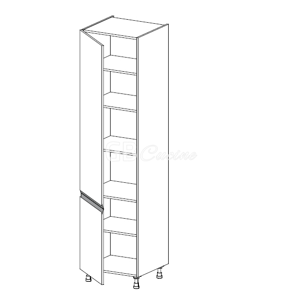 Meuble Colonne  rangement,  2 portes charnières à gauche, 5 étagères