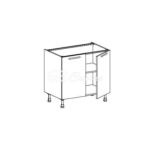 Meuble Bas,  2 portes, 1 étagère