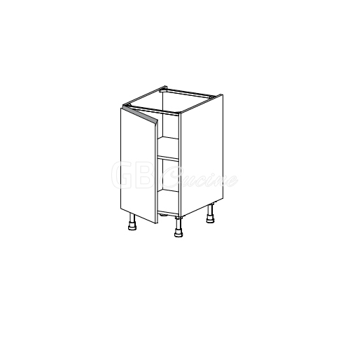 Meuble Bas,  1 porte charnières à gauche, 1 étagère