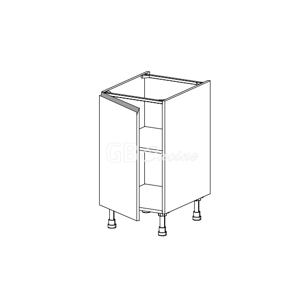 Meuble Bas,  1 porte charnières à gauche, 1 étagère