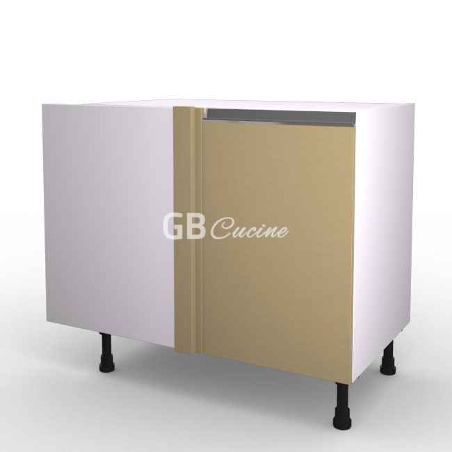 Meuble Bas angle gauche,  1 porte de 45  charnières à gauche, 1 étagère