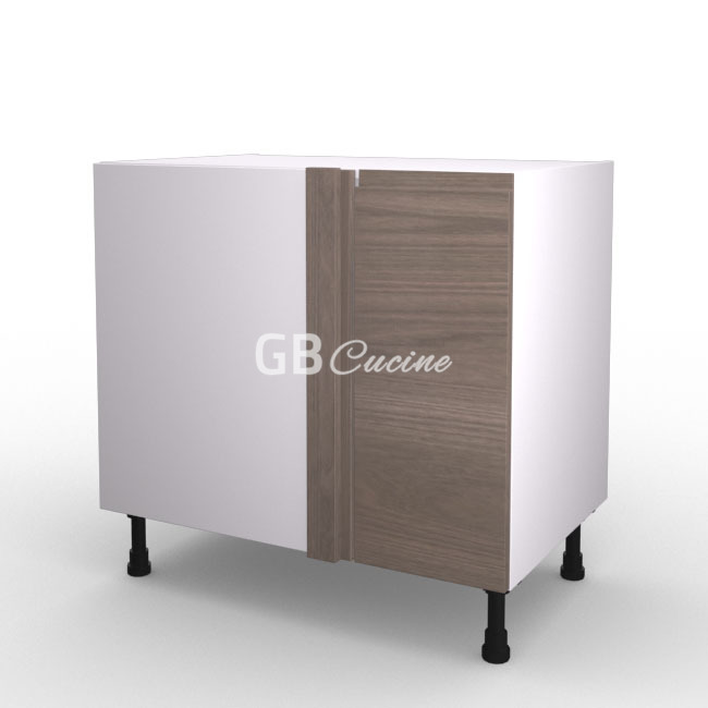 Meuble Bas angle gauche,  1 porte de 30  charnières à gauche, 1 étagère