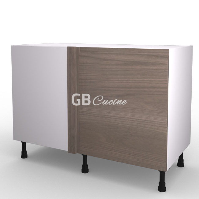 Meuble Bas angle gauche,  1 porte de 60  charnières à gauche, 1 étagère