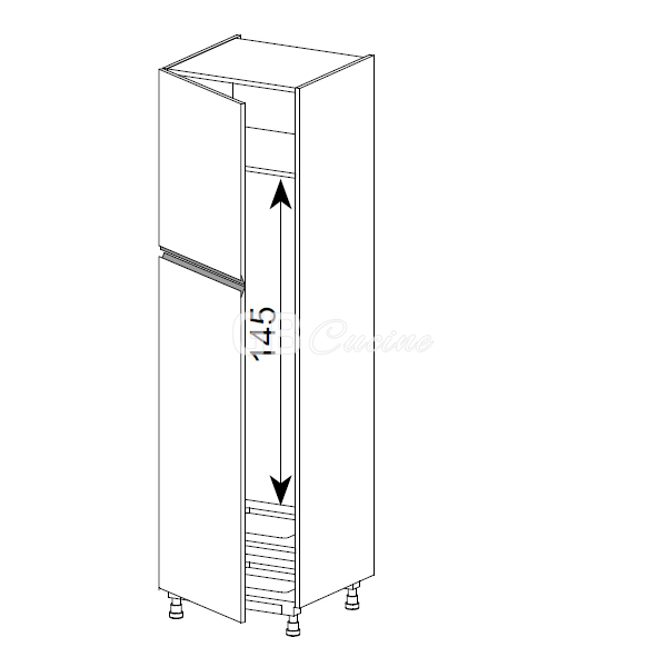 Meuble Colonne, réfrigérateur,  2 portes charnières à gauche, 1 étagère