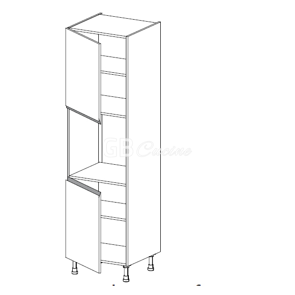 Meuble Colonne four simple,  2 portes charnières à gauche, 2 étagères
