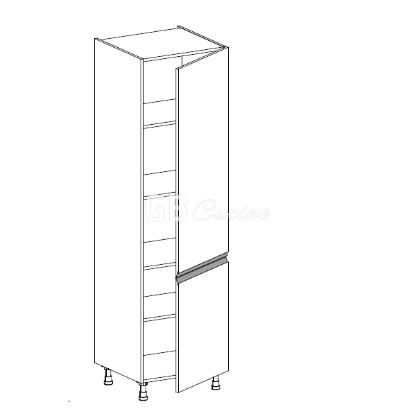 Meuble Colonne  rangement,  2 portes charnières à droite, 4 étagères